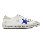 Golden Goose White Hand-Painted Skate Superstar Sneakers