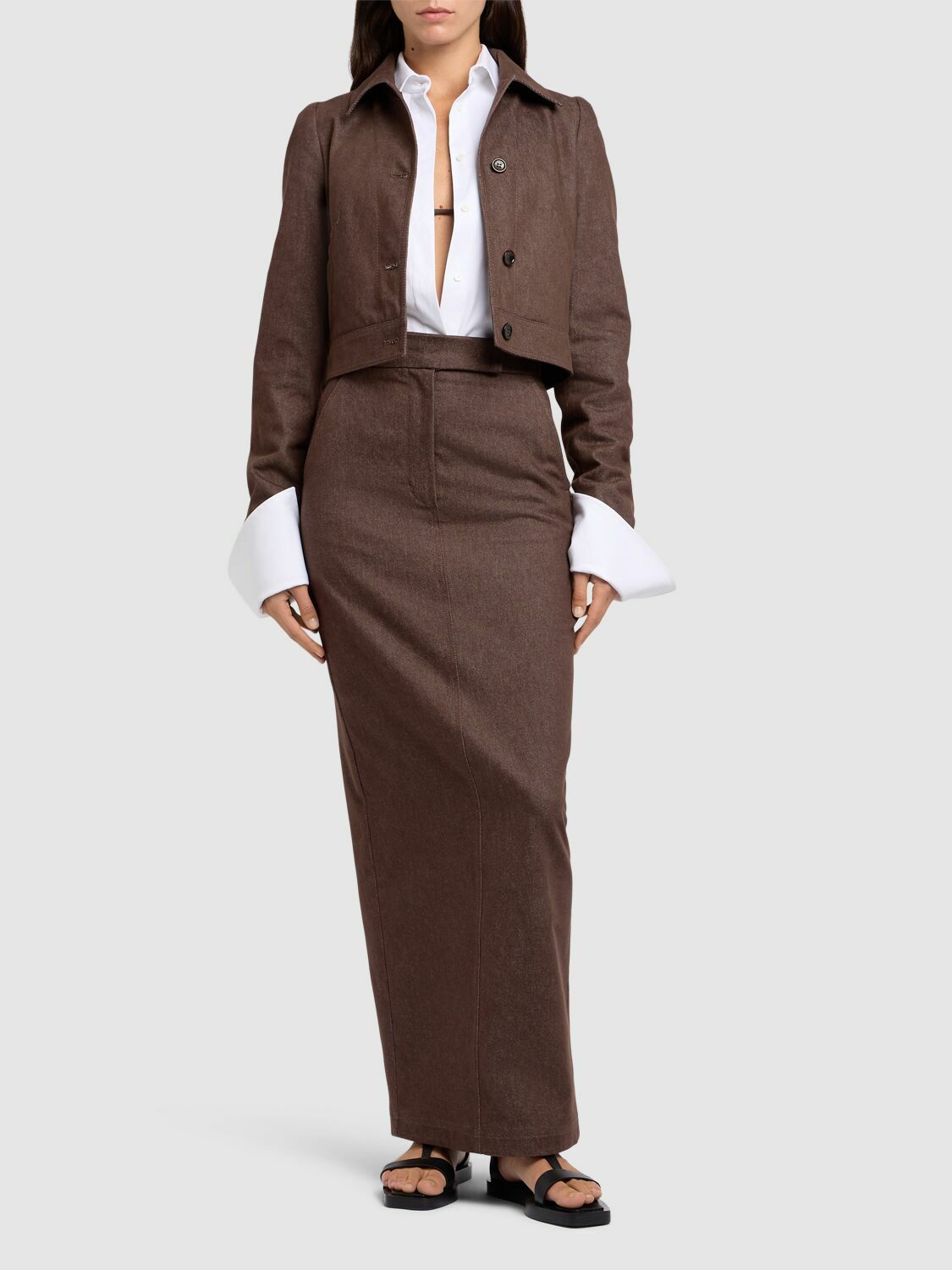 MAX MARA Carpa Denim Effect Cotton Jacket Max Mara