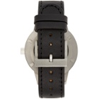 Instrmnt Black and Silver Leather Dive Watch