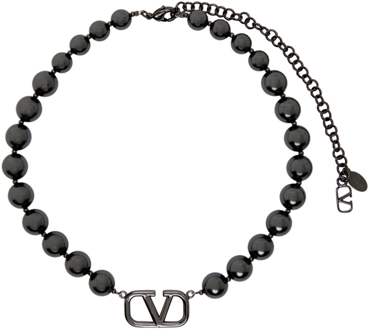 Photo: Valentino Garavani Gunmetal VLogo Necklace