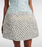 Là Fuori Floral sequined minidress