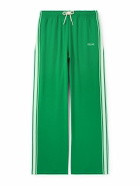 CELINE - Straight-Leg Logo-Embroidered Striped Jersey Track Pants - Green