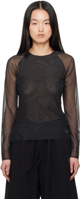Photo: Y-3 Black Mesh Fitted T-shirt