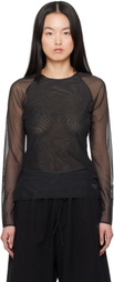 Y-3 Black Mesh Fitted T-shirt