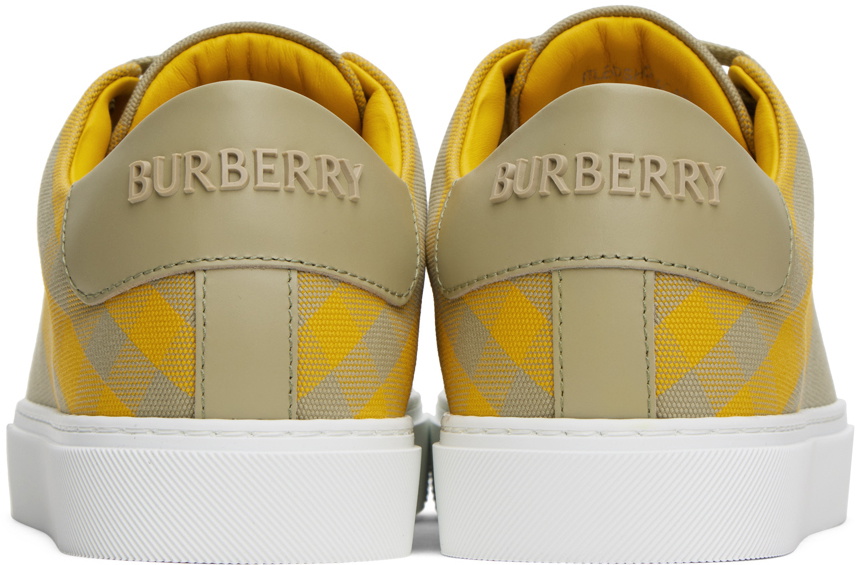 Burberry Beige Yellow Check Sneakers