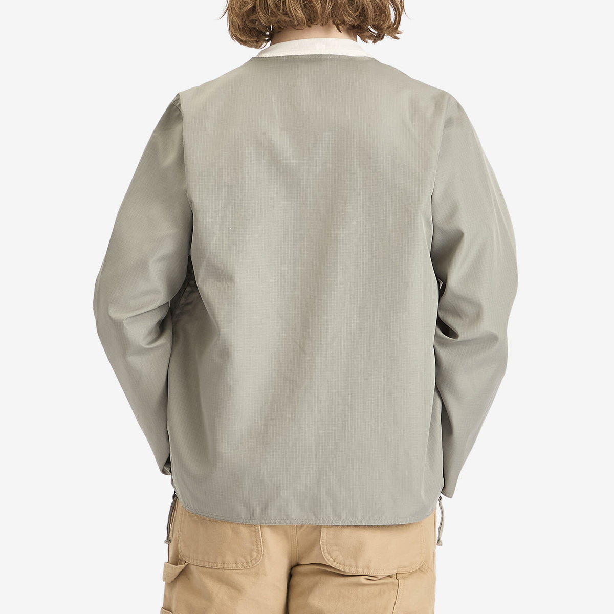 Taion Men's Military Reversible V-Neck Cardigan in Dark Sage Green