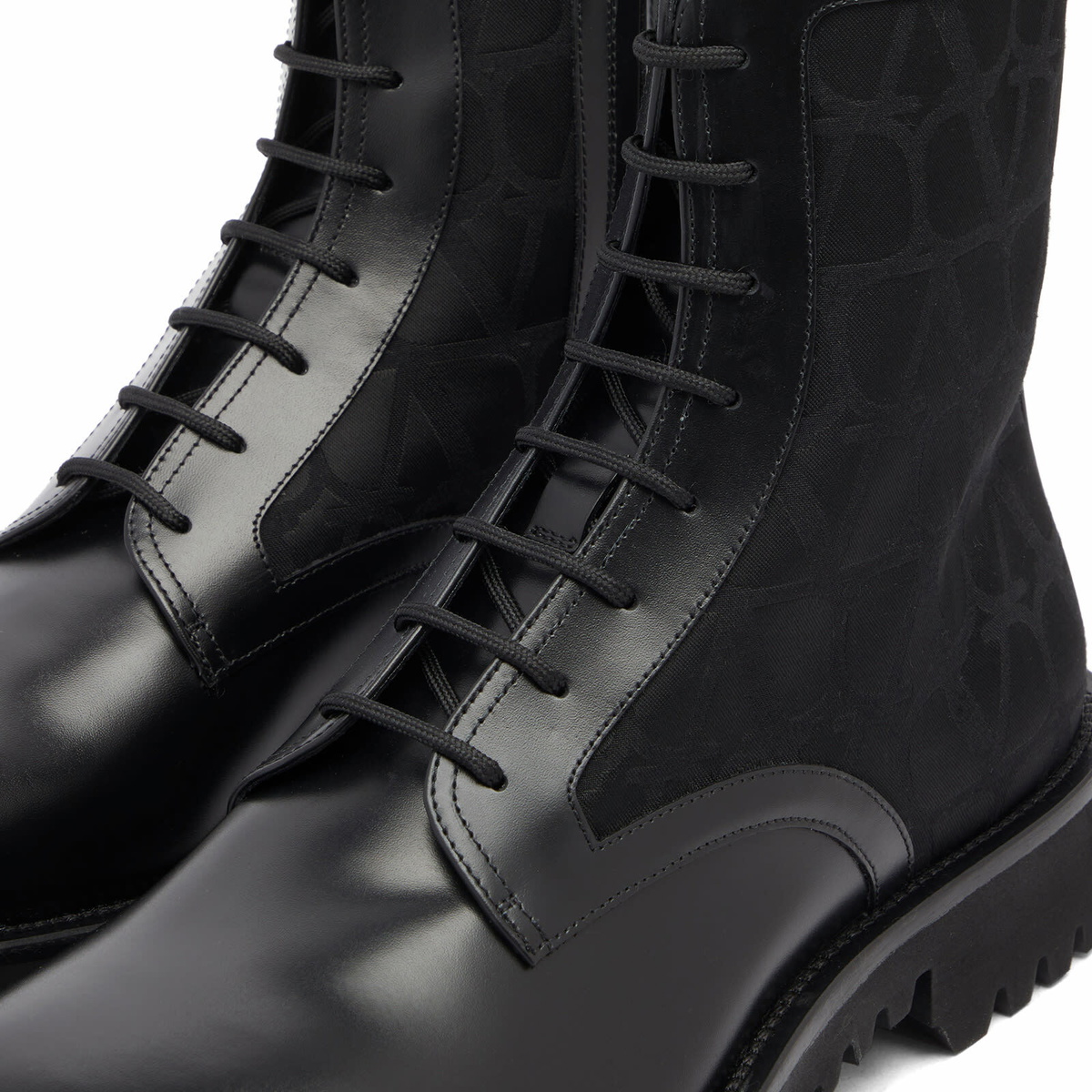 Valentino Men's Combat Boot in Black