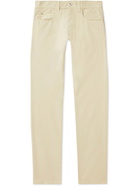 Loro Piana - Slim-Fit Garment-Dyed Cotton-Blend Trousers - Neutrals