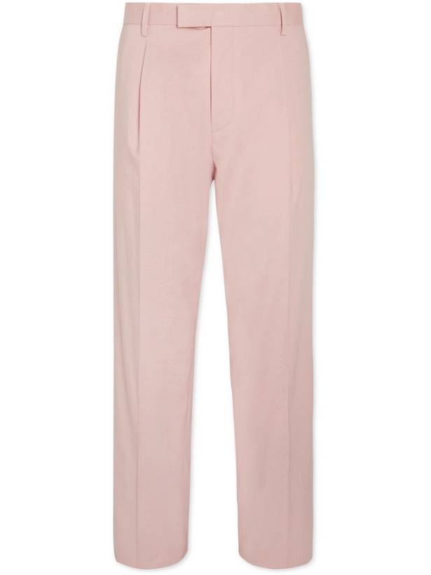 Photo: HUGO BOSS - Pris Pleated Stretch-Cotton Suit Trousers - Pink