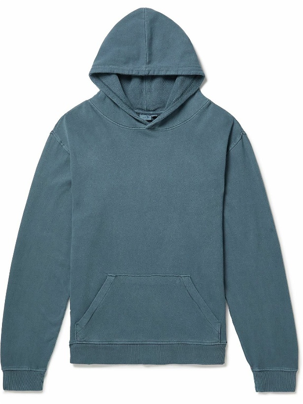 Photo: Onia - Garment-Dyed Cotton-Jersey Hoodie - Blue