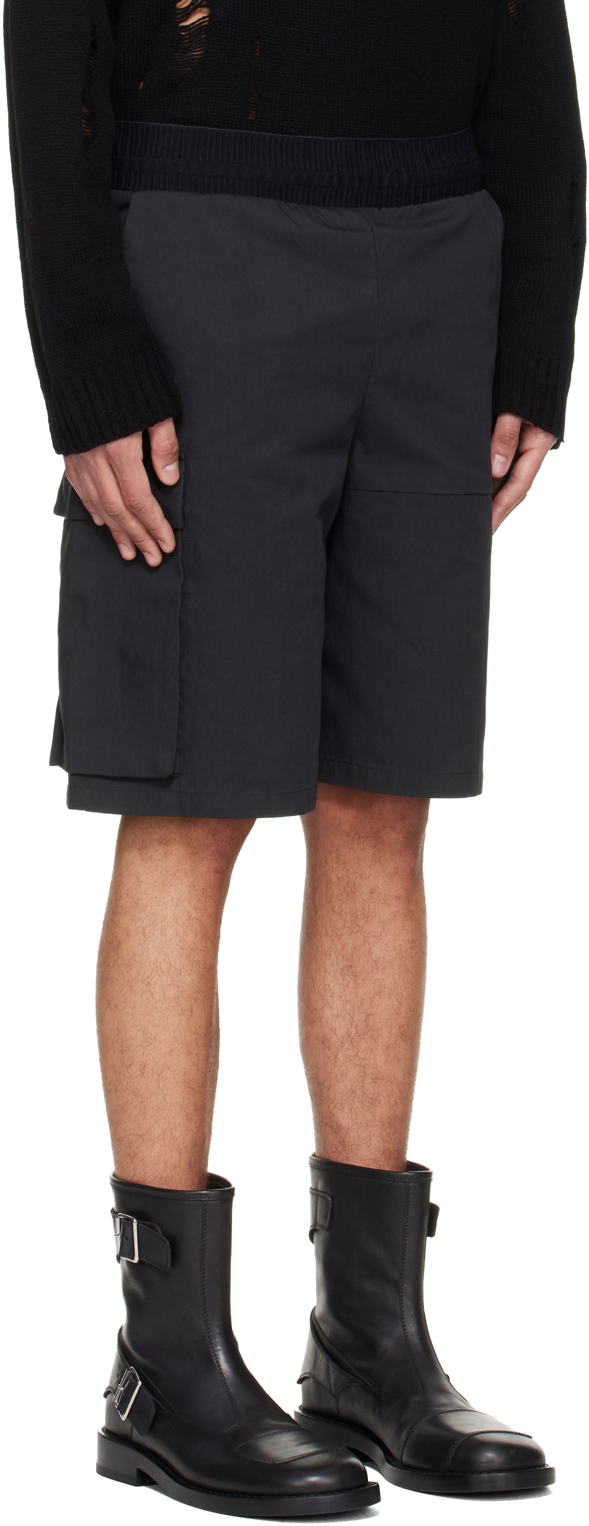 HELIOT EMIL Black Pulsar Cargo Shorts