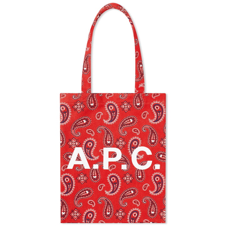 Photo: A.P.C. Lou Paisley Print Logo Tote