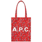 A.P.C. Lou Paisley Print Logo Tote