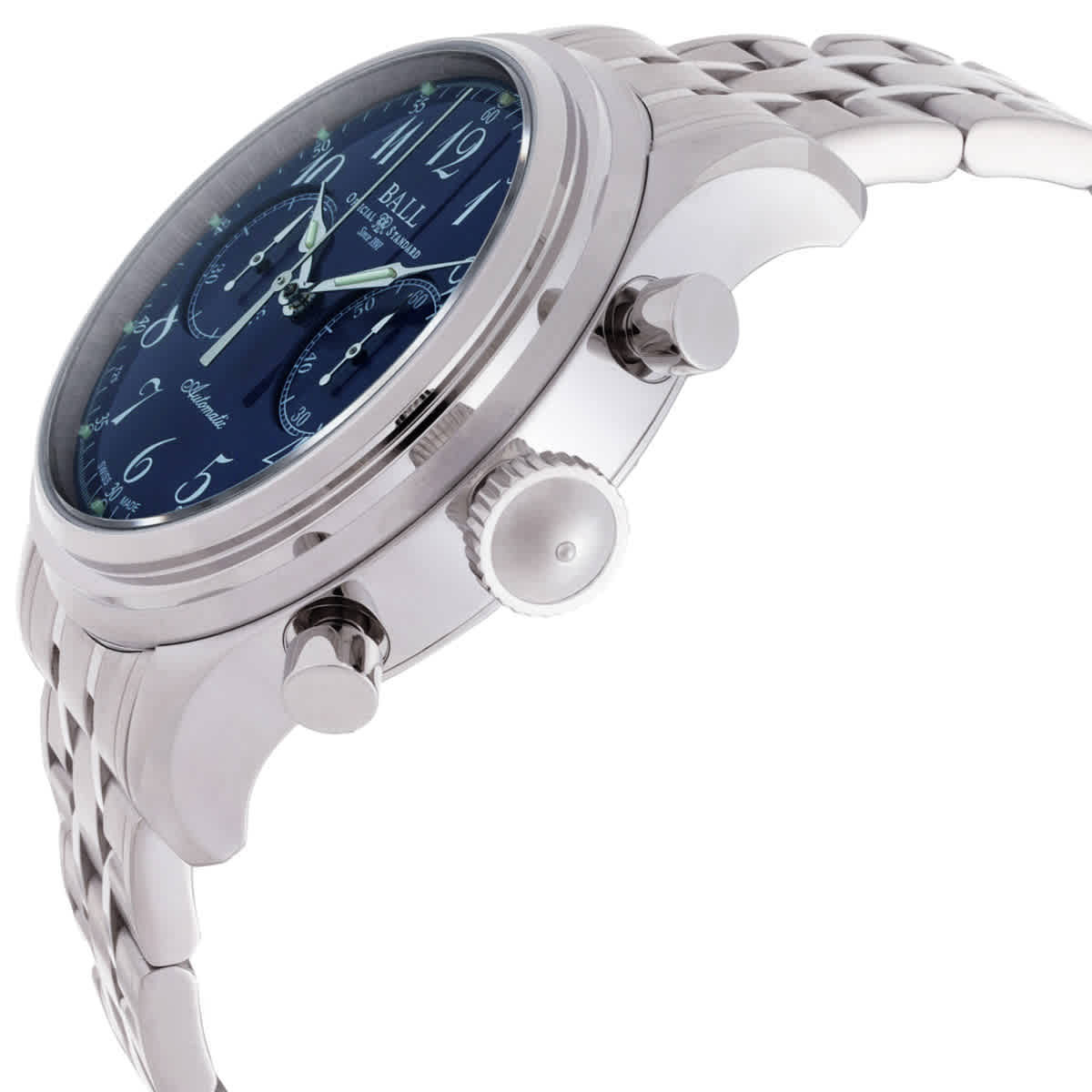 Ball Trainmaster Cannonball Chronograph Automatic Blue Dial Mens Watch CM1052D-S7J-BE