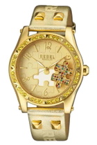 Rebel Gravesend Gold Dial Ladies Watch RB111-9101