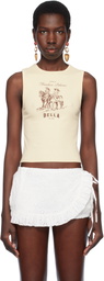 Frankies Bikinis Beige Bella Hadid Edition Reno Tank Top