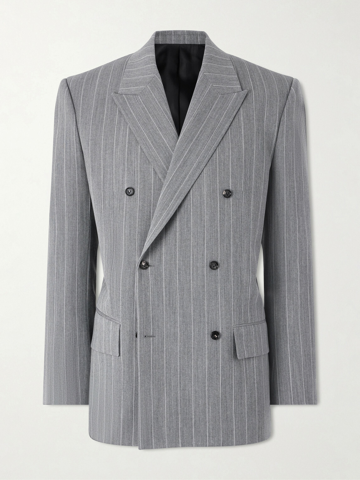 Bottega Veneta - Pinstriped Wool Blazer - Gray