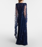 Jenny Packham Caped embellished gown