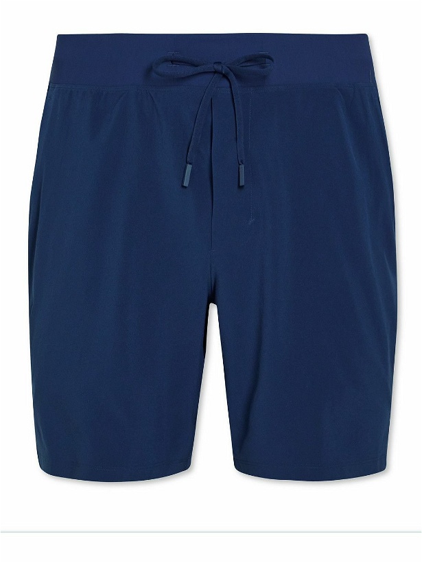 Photo: Lululemon - T.H.E. 7&quot; Linerless Tapered Stretch-Shell Drawstring Shorts - Blue