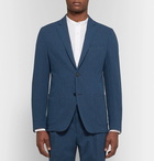 Officine Generale - Navy Slim-Fit Cotton-Blend Seersucker Suit Jacket - Navy