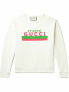 GUCCI - Logo-Print Cotton-Jersey Sweatshirt - Neutrals