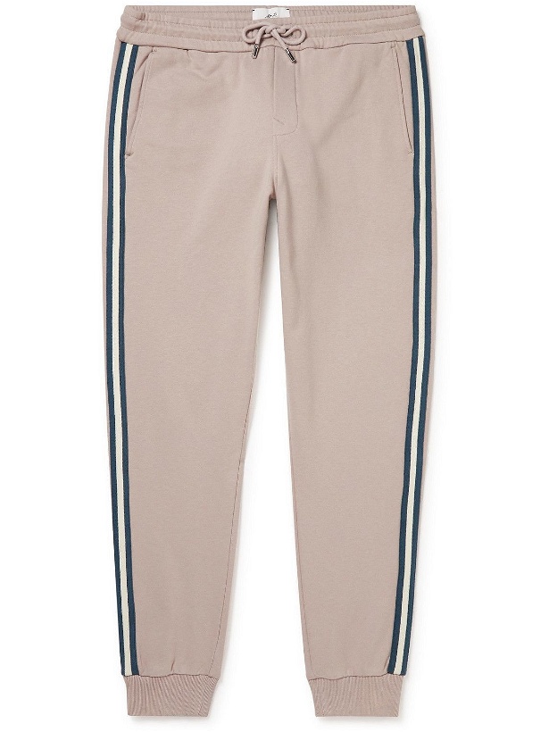 Photo: Mr P. - Tapered Striped Organic Cotton-Jersey Sweatpants - Neutrals