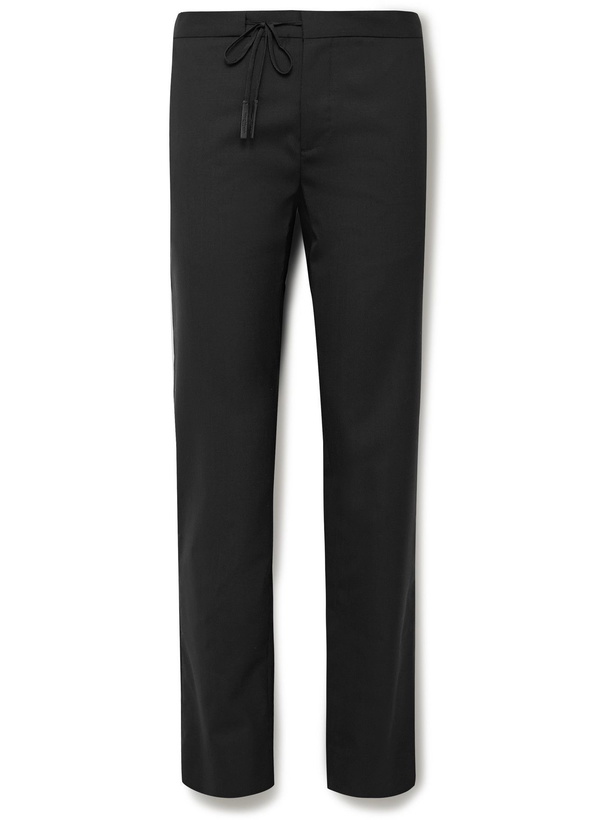 Photo: Maison Margiela - Tapered Virgin Wool Drawstring Trousers - Black