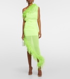 Giuseppe di Morabito Feather-trimmed midi dress
