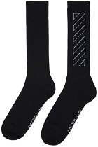 Off-White Black Diag Outline Mid Socks