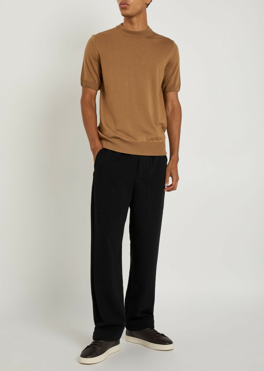 Aurélien Knit Merino Wool T-shirt Caramel