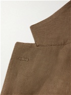De Petrillo - Unstructured Linen Suit Jacket - Brown
