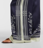 Alémais Banderra printed silk satin wide-leg pants
