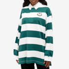 Moncler Women's Genius x Palm Angels Rugby Shirt in Green/White