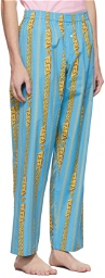 Versace Underwear Blue Chain PJ Lounge Pants