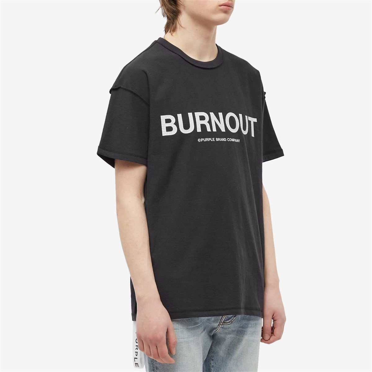 Purple Brand Men's Burnout T-Shirt in Black Purple Brand