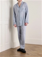 Zimmerli - Camp-Collar Printed Cotton-Voile Pyjama Set - Blue