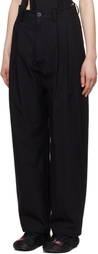 HYEIN SEO Black Wide Beaded Belt Trousers