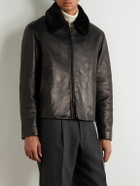 Loro Piana - Baydan Shearling-Trimmed Aviator Jacket - Brown