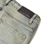 AMIRI - Half Track Skinny-Fit Distressed Stretch-Denim Jeans - Blue