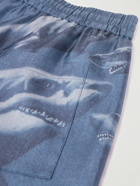 Burberry - Straight-Leg Printed Silk-Twill Shorts - Blue