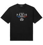 Balenciaga - Embroidered Cotton-Jersey T-Shirt - Black