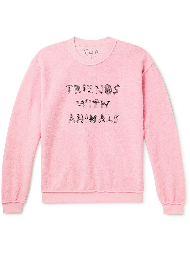 Photo: FRIENDS WITH ANIMALS - Reversible Printed Cotton-Jersey Sweatshirt - Pink