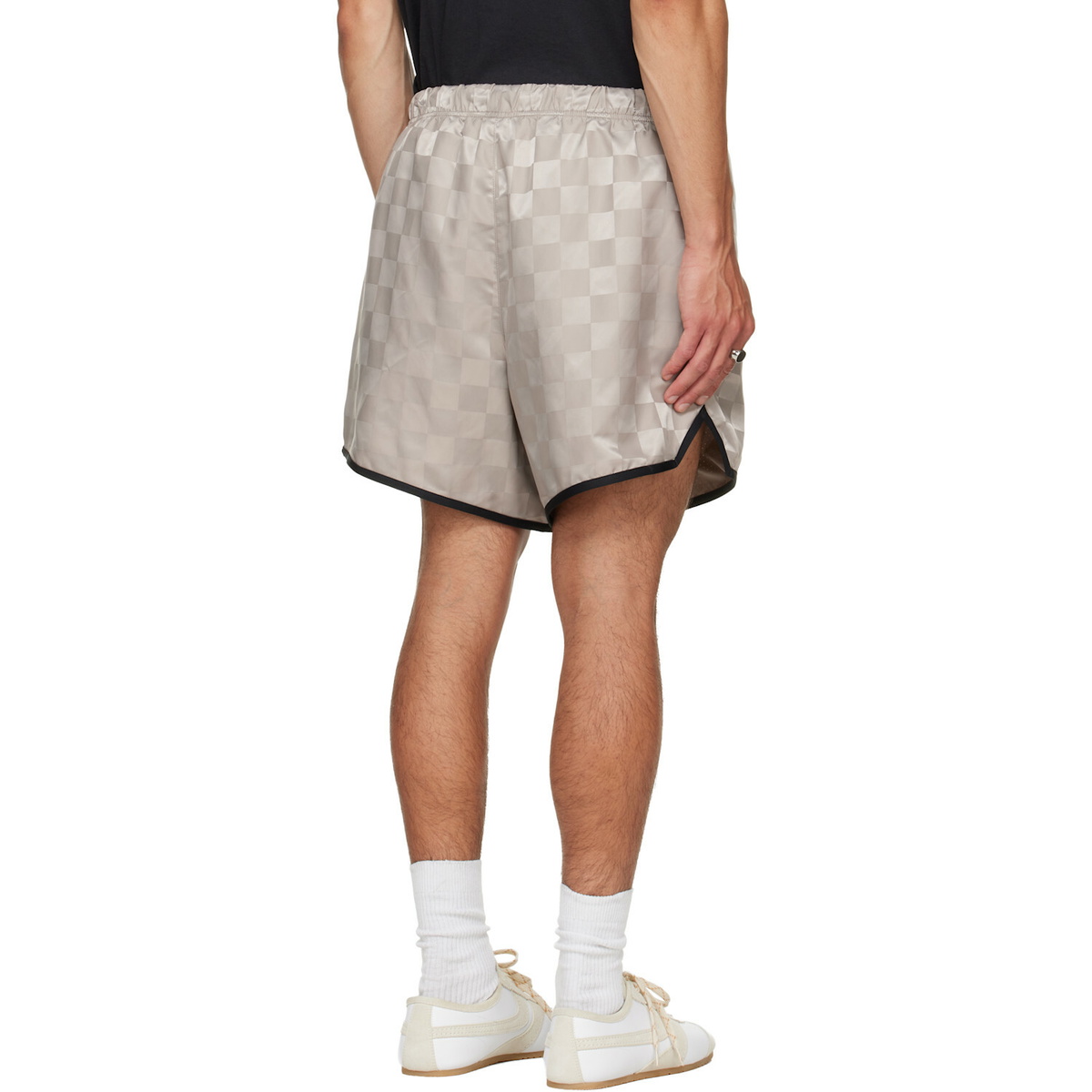 Fear of God ESSENTIALS Gray Checkered Gym Shorts