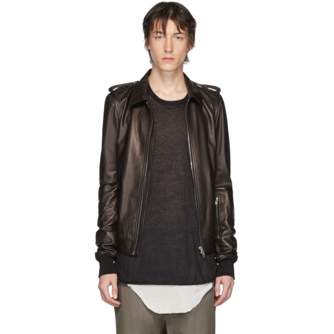 Rick Owens Black Leather Rotterdam Jacket Rick Owens