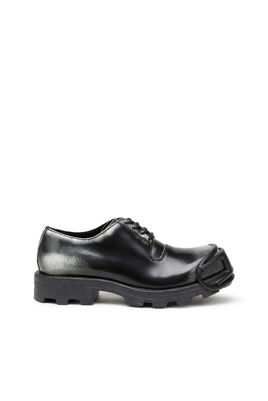 Photo: Diesel D-Hammer-Derby shoes in shiny two-tone leather - Lace Ups and Clogs Mens in Multicolor