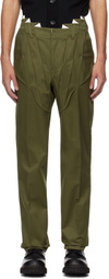 Juntae Kim Khaki Gathered Corset Trousers