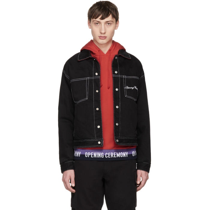 Photo: Opening Ceremony Reversible Black and Red Denim and Corduroy Jacket
