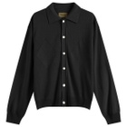 Uniform Bridge Men's Argyle Collar Cardigan in Black