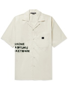 Acne Studios - Sana Camp-Collar Appliquéd Cotton Shirt - Neutrals