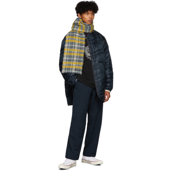 Nanamica Yellow Down Wool Check Muffler Scarf Nanamica